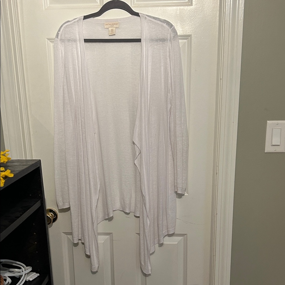 Cynthia Rowley White Open-Front Draped Cardigan